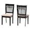 Baxton Studio Genesis Modern Beige Fabric and Dark Brown Finished Wood 2-Piece Dining Chair Set 230-2PC-13189-ZORO - alternate 1